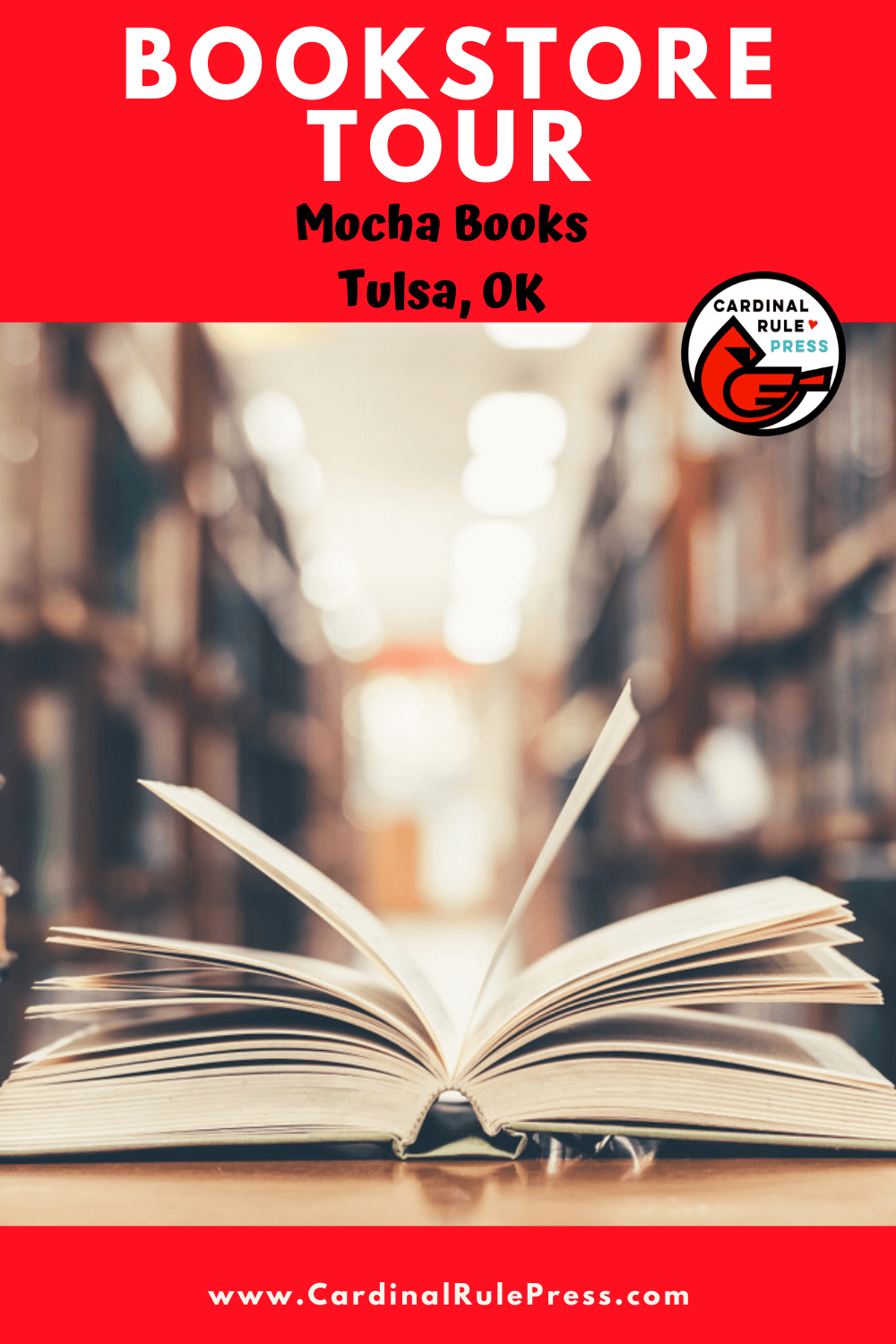Bookstore Tour: Mocha Books in Tulsa, OK-We got to take an inside look into these creative spaces that house our favorite things---books and books and readers! #Bookstore #BookstoreTour #SummerTour