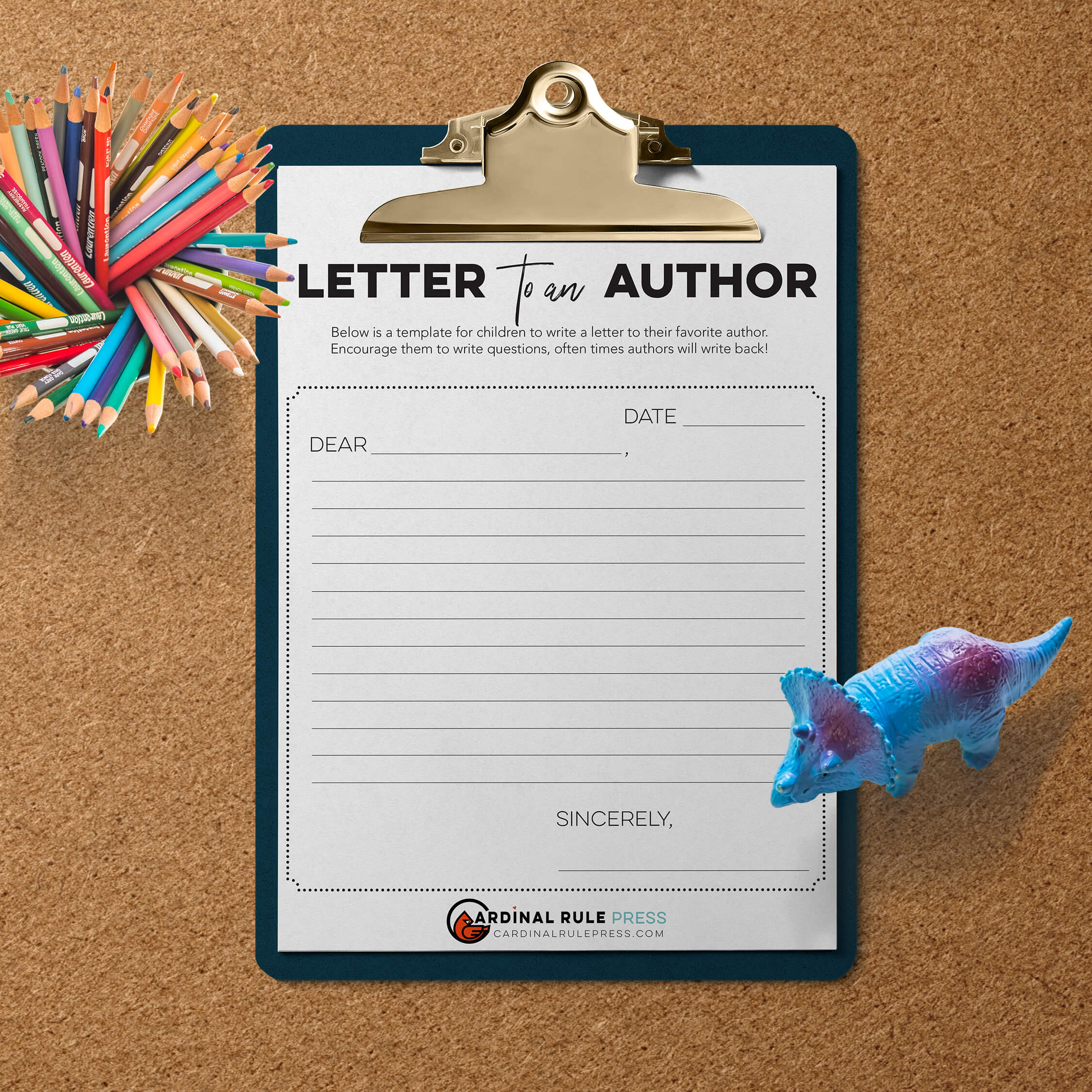 Do you know an author who has inspired you or left a positive mark on you? Write them a letter! Authors LOVE snail mail. Cardinal Rule Press has created a FREE Letter to an Author Printable – download yours now.